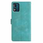 For Motorola Moto E13 Triangles Embossed Leather Phone Case(Green) - 3