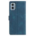 For Motorola Moto E15 Triangles Embossed Leather Phone Case(Blue) - 3