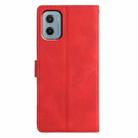 For Motorola Moto E15 Triangles Embossed Leather Phone Case(Red) - 3