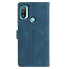 For Motorola Moto E20 / E30 / E40 Triangles Embossed Leather Phone Case(Blue) - 3