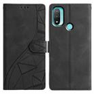 For Motorola Moto E20 / E30 / E40 Triangles Embossed Leather Phone Case(Black) - 1
