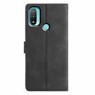 For Motorola Moto E20 / E30 / E40 Triangles Embossed Leather Phone Case(Black) - 3