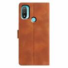 For Motorola Moto E20 / E30 / E40 Triangles Embossed Leather Phone Case(Brown) - 3