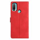For Motorola Moto E20 / E30 / E40 Triangles Embossed Leather Phone Case(Red) - 3