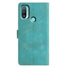 For Motorola Moto E20 / E30 / E40 Triangles Embossed Leather Phone Case(Green) - 3
