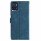 For Motorola Moto E22 Triangles Embossed Leather Phone Case(Blue) - 3