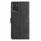 For Motorola Moto E22 Triangles Embossed Leather Phone Case(Black) - 3