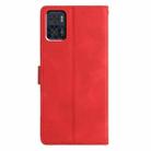 For Motorola Moto E22 Triangles Embossed Leather Phone Case(Red) - 3