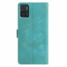 For Motorola Moto E22 Triangles Embossed Leather Phone Case(Green) - 3