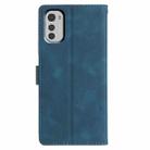 For Motorola Moto E32 Triangles Embossed Leather Phone Case(Blue) - 3