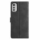 For Motorola Moto E32 Triangles Embossed Leather Phone Case(Black) - 3
