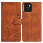 For Motorola Edge 40 Triangles Embossed Leather Phone Case(Brown) - 1