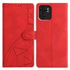 For Motorola Edge 40 Triangles Embossed Leather Phone Case(Red) - 1