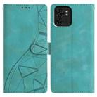 For Motorola Edge 40 Triangles Embossed Leather Phone Case(Green) - 1