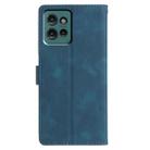 For Motorola Edge 50 Triangles Embossed Leather Phone Case(Blue) - 3