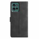 For Motorola Edge 50 Triangles Embossed Leather Phone Case(Black) - 3