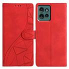 For Motorola Edge 50 Triangles Embossed Leather Phone Case(Red) - 1