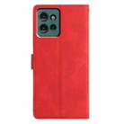 For Motorola Edge 50 Triangles Embossed Leather Phone Case(Red) - 3