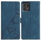 For Motorola Edge 50 Pro Triangles Embossed Leather Phone Case(Blue) - 1