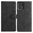 For Motorola Edge 50 Pro Triangles Embossed Leather Phone Case(Black) - 1