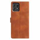 For Motorola Edge 50 Pro Triangles Embossed Leather Phone Case(Brown) - 3
