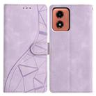 For Motorola Moto G04 / G24 Triangles Embossed Leather Phone Case(Purple) - 1