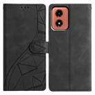 For Motorola Moto G04 / G24 Triangles Embossed Leather Phone Case(Black) - 1