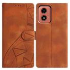 For Motorola Moto G04 / G24 Triangles Embossed Leather Phone Case(Brown) - 1