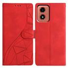 For Motorola Moto G04 / G24 Triangles Embossed Leather Phone Case(Red) - 1