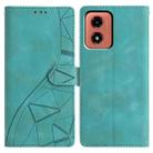 For Motorola Moto G04 / G24 Triangles Embossed Leather Phone Case(Green) - 1