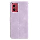 For Motorola Moto G05 Triangles Embossed Leather Phone Case(Purple) - 3