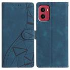 For Motorola Moto G05 Triangles Embossed Leather Phone Case(Blue) - 1