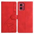 For Motorola Moto G05 Triangles Embossed Leather Phone Case(Red) - 1