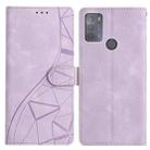 For Motorola Moto G10 / G30 Triangles Embossed Leather Phone Case(Purple) - 1