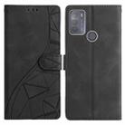 For Motorola Moto G10 / G30 Triangles Embossed Leather Phone Case(Black) - 1