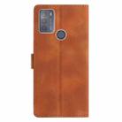 For Motorola Moto G10 / G30 Triangles Embossed Leather Phone Case(Brown) - 3