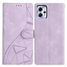 For Motorola Moto G13 / G23 Triangles Embossed Leather Phone Case(Purple) - 1