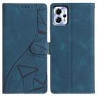 For Motorola Moto G13 / G23 Triangles Embossed Leather Phone Case(Blue) - 1