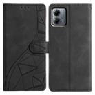 For Motorola Moto G14 Triangles Embossed Leather Phone Case(Black) - 1
