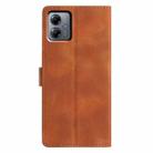 For Motorola Moto G14 Triangles Embossed Leather Phone Case(Brown) - 3