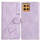 For Motorola Moto G15 Triangles Embossed Leather Phone Case(Purple) - 1