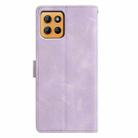 For Motorola Moto G15 Triangles Embossed Leather Phone Case(Purple) - 3
