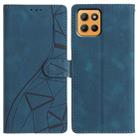 For Motorola Moto G15 Triangles Embossed Leather Phone Case(Blue) - 1