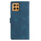 For Motorola Moto G15 Triangles Embossed Leather Phone Case(Blue) - 3