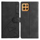 For Motorola Moto G15 Triangles Embossed Leather Phone Case(Black) - 1