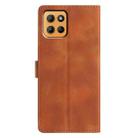 For Motorola Moto G15 Triangles Embossed Leather Phone Case(Brown) - 3