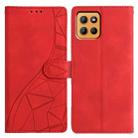 For Motorola Moto G15 Triangles Embossed Leather Phone Case(Red) - 1