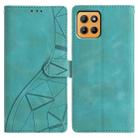 For Motorola Moto G15 Triangles Embossed Leather Phone Case(Green) - 1