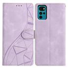 For Motorola Moto G22 Triangles Embossed Leather Phone Case(Purple) - 1