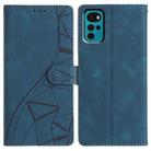 For Motorola Moto G22 Triangles Embossed Leather Phone Case(Blue) - 1